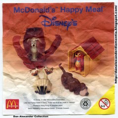 RARE 1997 Si & Am 3″ Action Figure McDonald’s EUROPE Disney Lady and the Tramp
