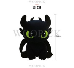 How To Train Your Dragon 3 Sitting Toothless Plush Doll 60cm Cute-100% Authentic