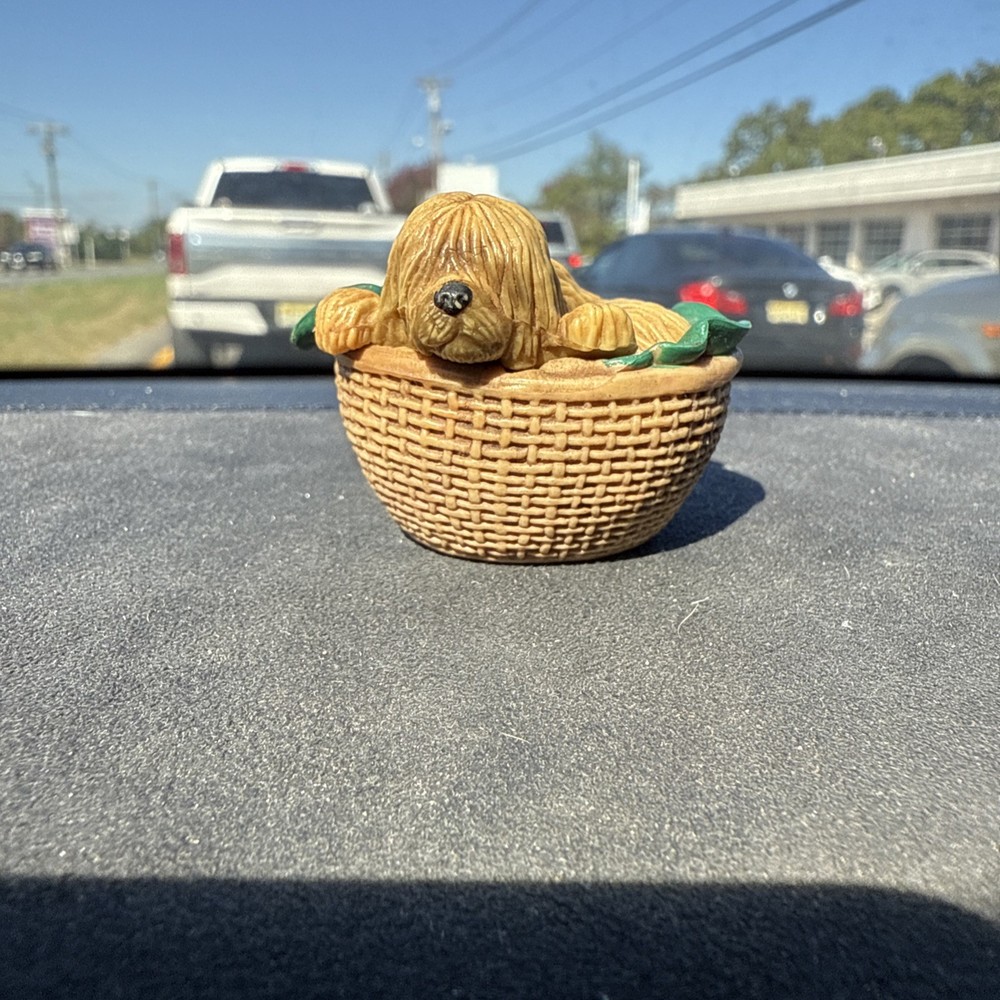 Vintage 1994 Puppy in My Pocket French Briard Puppy Dog In Bed Collectible M.E.G
