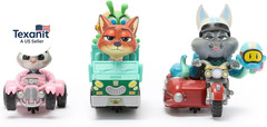 Official Zootopia 2 Pullback Stunt Vehicles Set – 3-Vehicle Set with Judy Hopps,