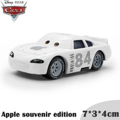 Disney Pixar Cars No.84 White Apple Car 1:55 Metal Diecast Toys Model Loose New