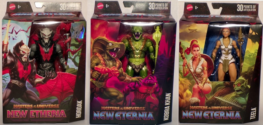 LOT OF 3 Masters of The Universe New Etheria HORDAK / KOBRA KHAN / TEELA Figure
