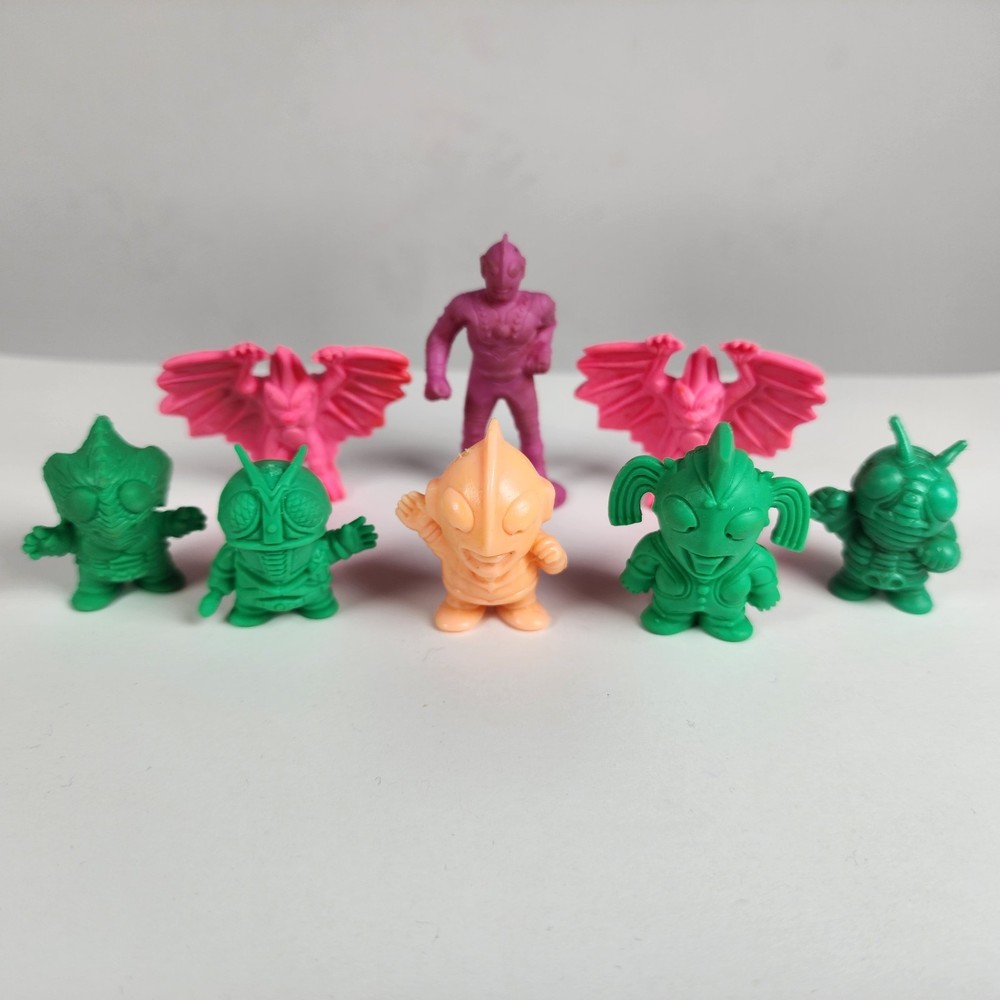 Lot of 8 Kamen Rider & Ultraman Rubber Eraser Japanese Keshi Mini Figures