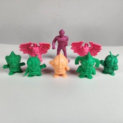 Lot of 8 Kamen Rider & Ultraman Rubber Eraser Japanese Keshi Mini Figures