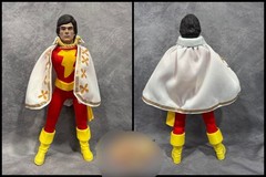 Custom SHAZAM CAPTAIN MARVEL Mego figure signed by actor JACKSON BOSTWICK 2xs!!