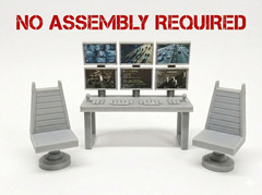 1:12 scale Computer Station w/ Chairs figure diorama MILITARY GI JOE CLASSIFIED