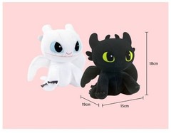How To Train Your Dragon 3 Toothless Light Fury Plush Doll Sitting 7″ FREE SHIP