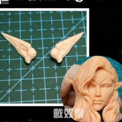 1Pair 1:6 Scale Elf Ears Carved Model 12″ Female Action Figure Head Resin