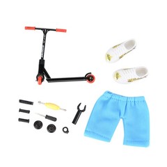 Mini Finger Toy Black Scooter Skateboard With Pants Shoes Tools For Kids Gift x
