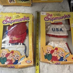 1983 Ideal Alvin And The Chipmunks Plush Toy Outfits 10” Lot Of 4 New Fast Ship