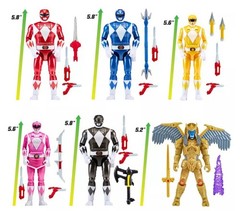 Goldar with Red Blue Pink Yellow & Black Rangers Action Figure 6-Pack