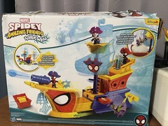 Spidey and His Amazing Friends WaterWebs Bubble Pirate Ship Toy DAMAGED BOX