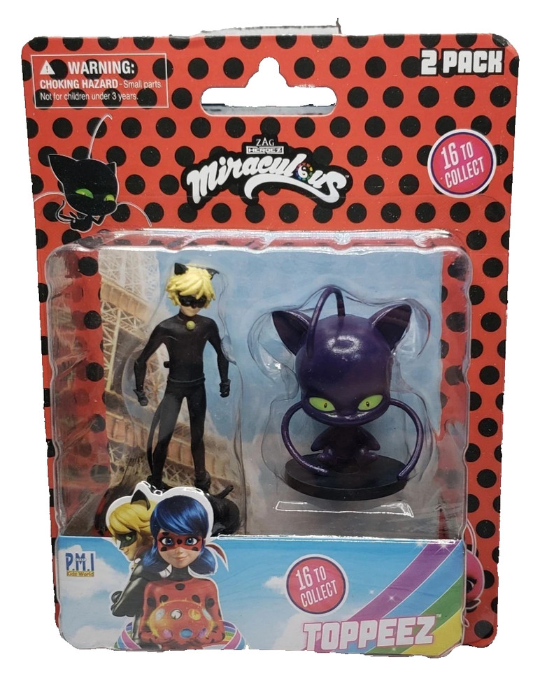 Toppeez Miraculous Figures Tales of Ladybug 3 inch Plagg Kwami & Cat Noir New