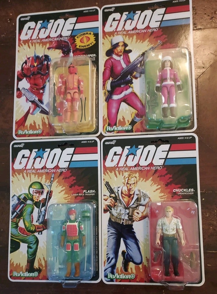 Super7 G.I. Joe ReAction Retro Hydro Viper, Chuckles, Flash And Diana Lot Of 4