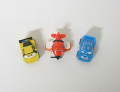 3 Disney Pixar Mirco Drifters Roller Ball Racers Jeff, Dusty, Dinoco Lightning