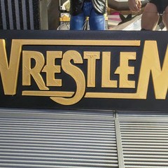 WWE Mattel Large 12 X 3 Gold WrestleMania Logo Accessory