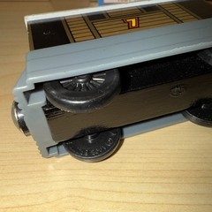 TOBY ! THOMAS FRIENDS TRAIN WOODEN ! 1998 CARD ! BRITT ALLCROFT TRAM ENGINE