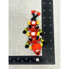 3D Printed Articulating Firefighter Dragon Fidget Toy Red Black Yellow 6 Inch