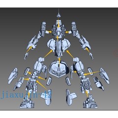 3D Printed NZ-666 Kshatriya Unpainted Model Kit Machine Gun Version 10cm Gift