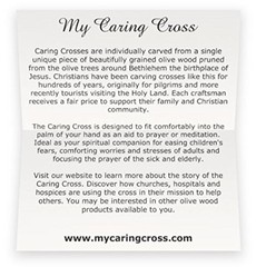 Olive wood Holding Cross comes with Velvet bag & Certificate