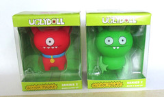 Lot of 2 Uglydoll Series 2 Figures Green Poe & Red Uglydog NIP