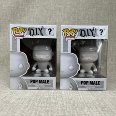 NEW Funko Pop DIY Custom Male Vinyl Figure Blank White Lot of 2
