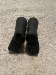 Vintage GI Joe (1) Pair Of Tall Black Jump Boots Laces Laying Down (R)