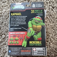 BST AXN TMNT Raphael Action Figure w/ Twin Sai Extra Hands Alt Head Boxed