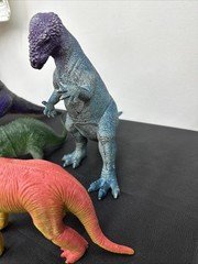 Lot (4) Vintage 80s & 90s Imperial Dinosaur Toy Vibrant Colors Apatosaurus