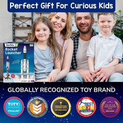 DIY Rocket Launcher STEM Science Toy Kit for Kids Build & Launch Rocket