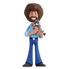 Bob Ross Toony Classics 6 Inch Figure | Bob Ross and Raccoon