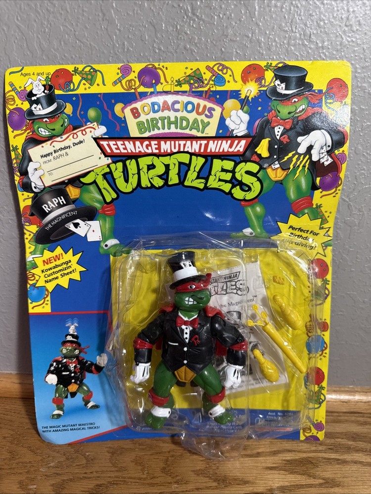 Raph the Magnificent Bodacious Birthday TMNT 1992 Playmates Unpunched Damaged