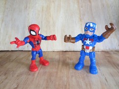Lot of Spiderman Captain America Playskool Marvel Super Hero Adventures 5″ 2018