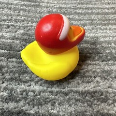 Rubber Duck Yellow Red Helmet Decor Car Home Office Racer Ornament Race Ducky