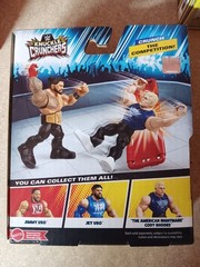 NEW! WWE Knuckle Crunchers Rebound Ring w/ Seth Rollins, The Rock & Roman Reigns