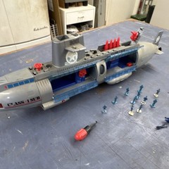 Class 1 Plastic Submarine Vehicle Playset Set w/ Mini Figures Gray/Blue/Red