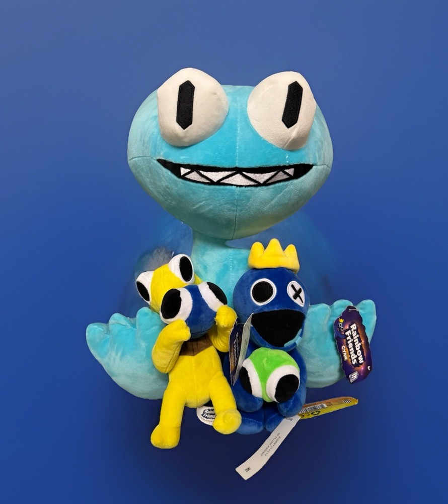 Rainbow Friends 15″ GIANT CYAN PLUSH Stuffed Toy Figure + Blue Yellow Sm 25 LOT