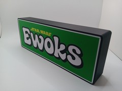 Retro Ewoks star wars logo lightbox sign for Star Wars display