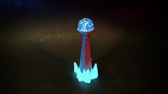 GITD Custom Castle Grayskull Orb and Tall Holder by He-Bro