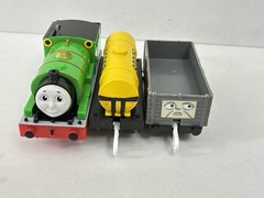 Tomy Thomas Plarail Percy with Sodor Fuel Tanker and Troublesome Truck