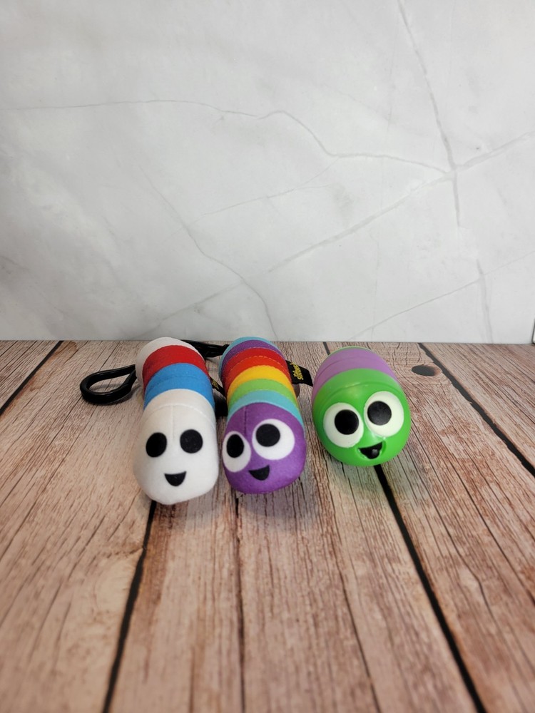 Slither.io Series 1 Mystery Plush Clip-On Lot of 3 Bendable Toys Bonkers Toys