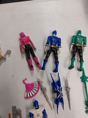 Power Rangers Samurai action figures lot Of 8 Weapons Blue Red Green R38