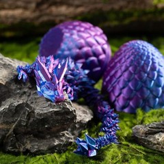 3D Printed Dragon in Egg Full Articulated Dragon Home Office Decor Fidget Toys