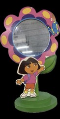 2007 Nickelodeon Jr. Dora the Explorer tabletop mirrorframe Withbuilt-in stand,