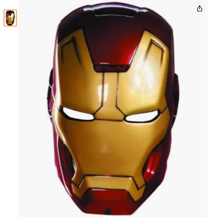 NEW Disguise Marvel Iron Man 3 Mark 42 Vacuform Mask, Gold/Red, One Size