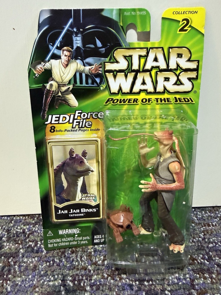 2000 Star Wars POTJ Jar Jar Binks & Pit Droid Figure Power of Jedi Force File