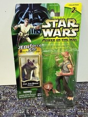 2000 Star Wars POTJ Jar Jar Binks & Pit Droid Figure Power of Jedi Force File