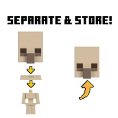 Minecraft Legends Skeleton Action Figure Mob Head Minis Toy Pixelated Design