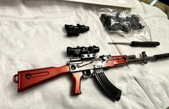 💥Manseiko Metal Miniature Gun AK-47 Assault Rifle ~8” 1:6 w/Rmv Silencer & Mag