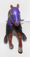 Simba Medieval Kingdoms Horses Lot of 2 Red/Silver & Black/Purple USED